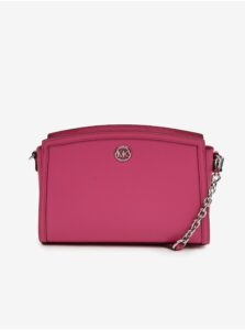 Dark Pink Women's Leather Crossbody Handbag