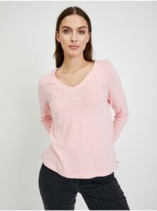 Light Pink Women's Basic Long Sleeve T-Shirt