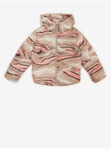 Pink-Beige Girly Patterned Quilted Jacket Tom