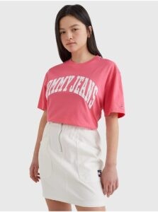 Pink Women Patterned Long T-Shirt Tommy