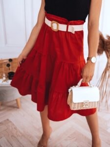 RANDA's red midi skirt