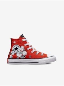 Red Kids Patterned Ankle Sneakers Converse