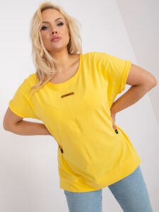 Yellow basic blouse plus size