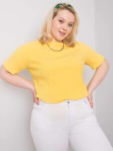 Yellow striped blouse plus