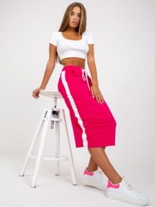 Basic Fuchsia Midi Skirt with