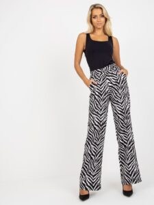 Black and white wide trousers made