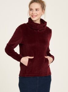 Burgundy Velvet Sweatshirt with Tranquillo
