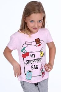 Girls' T-shirt with patches in