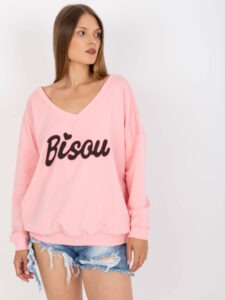 Light pink and black sweatshirt with