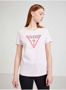 Light pink women's T-shirt Guess