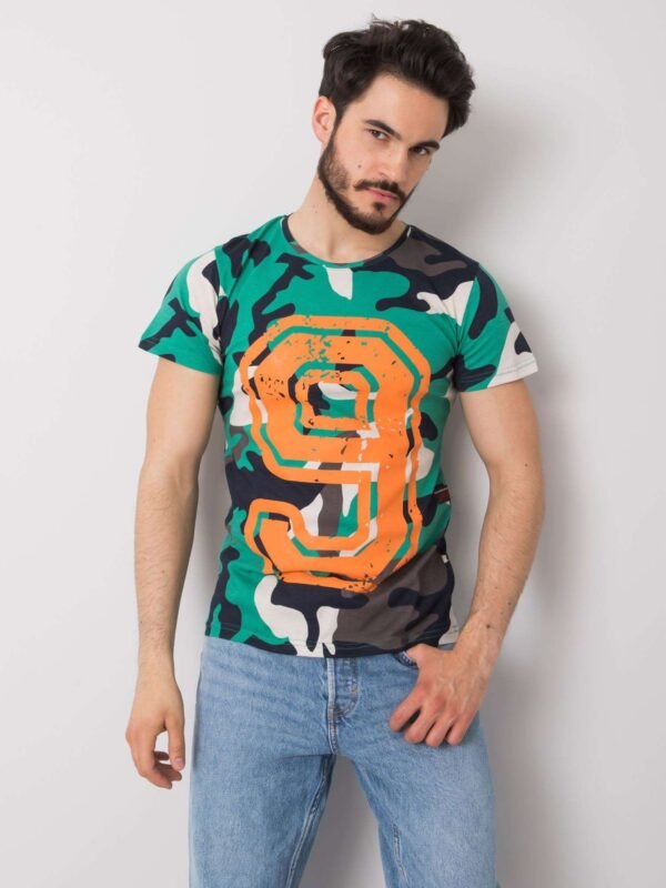 Men's green T-shirt with