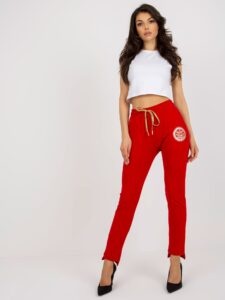 Red women's sweatpants with