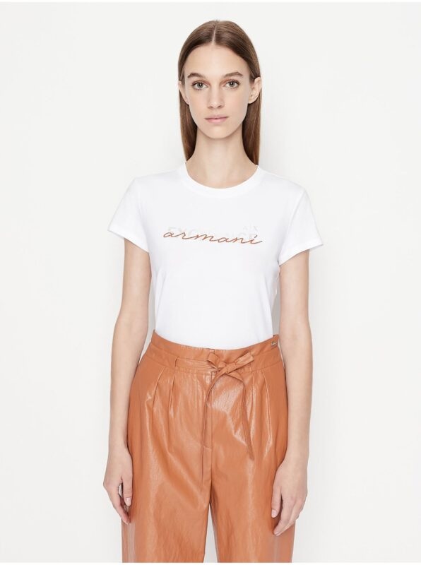 White Women's T-Shirt Armani Exchange