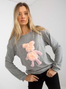 Women's gray classic sweater with