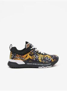 Black Mens Patterned Sneakers Versace Jeans Couture