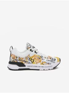 White Mens Patterned Sneakers Versace Jeans Couture