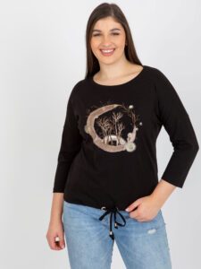 Black blouse of larger size with