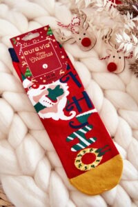 Women's socks with Christmas pattern "ho