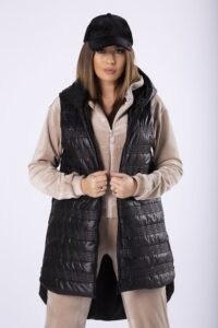 quilted vest with a hood and