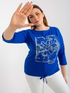 Larger size dark blue blouse