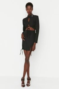 Trendyol Black Cut-Out Detailed