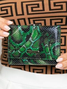 Green patterned leather