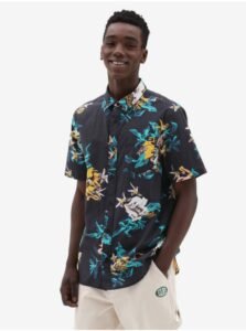 Black Mens Flowered Shirt VANS Kessel