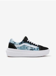 Black and blue mens leather sneakers VANS UA