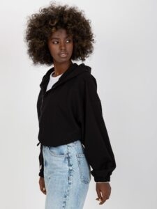 Basic black zippered sweatshirt with
