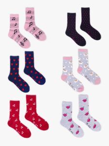Yoclub Kids's Girls' Cotton Socks Patterns