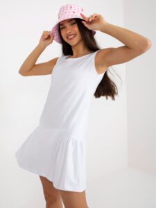Basic white sleeveless mini