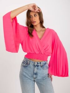 Fluorine pink formal blouse with