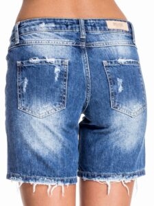 Blue jean shorts with long