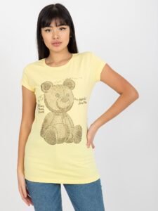 Light yellow fitted T-shirt with