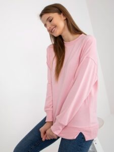 Light pink basic hoodless sweatshirt