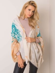 Beige and turquoise scarf