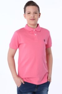 Polo shirt with pink