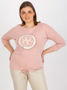 Excessive light pink blouse with patch