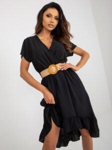 Black dress with ruffle of