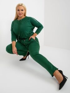 Dark green plus size sweatpants with