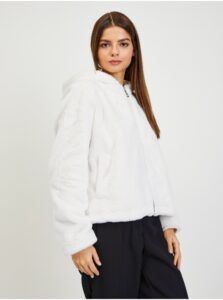 White Women's Faux Fur Jacket Guess