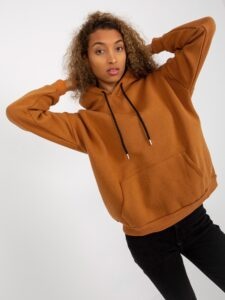 Light brown basic kangaroo sweatshirt