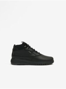 Black Men's Ankle Leather Sneakers Geox