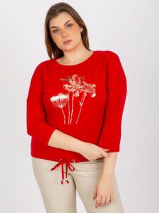 Red blouse plus sizes with
