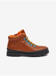 Brown Kids Leather Ankle Boots