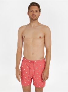Red Mens Patterned Swimwear Tommy