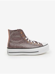Burgundy Women's Ankle Glitter Sneakers on Converse
