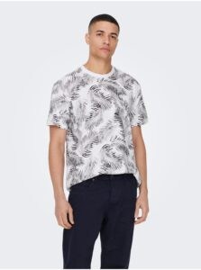 White Mens Patterned T-Shirt ONLY &