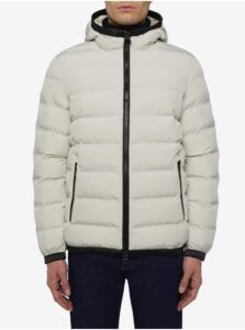 Light Grey Men's Quilted Winter Jacket with