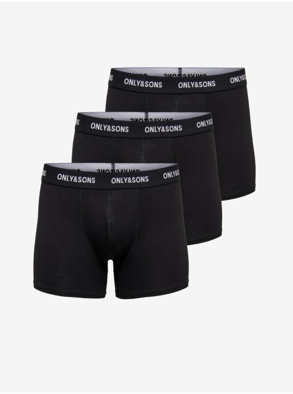 Set of three black boxer shorts ONLY